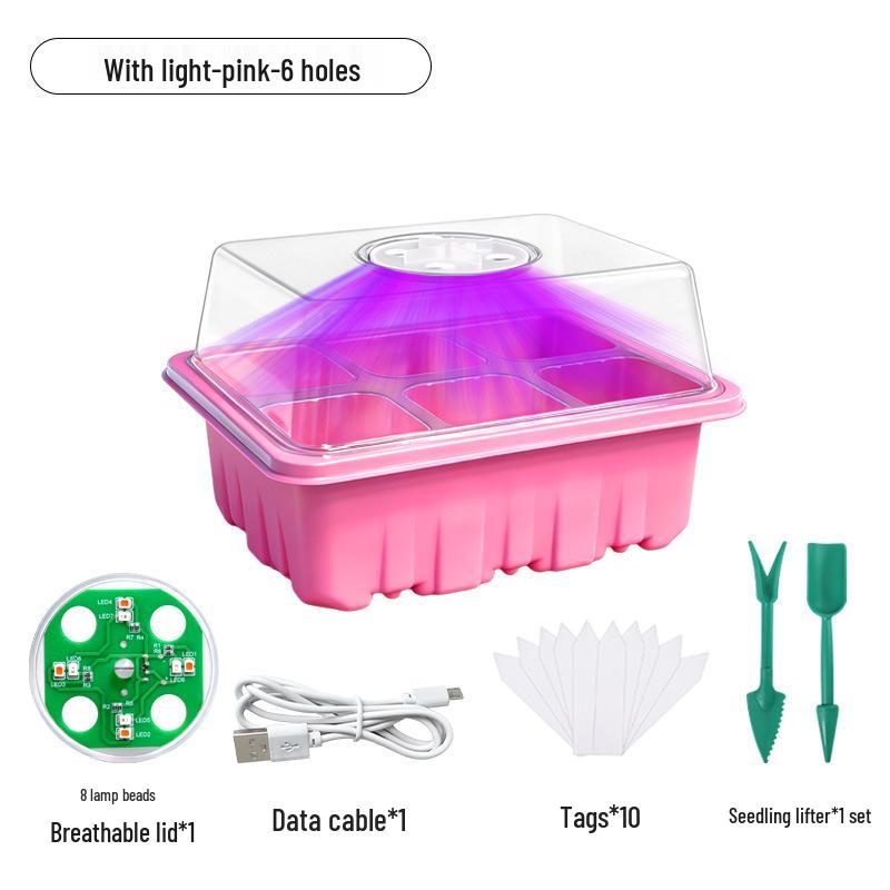 Multi-Color Seedling Box with High/Low Lid & Light for Home Balcony Gardening