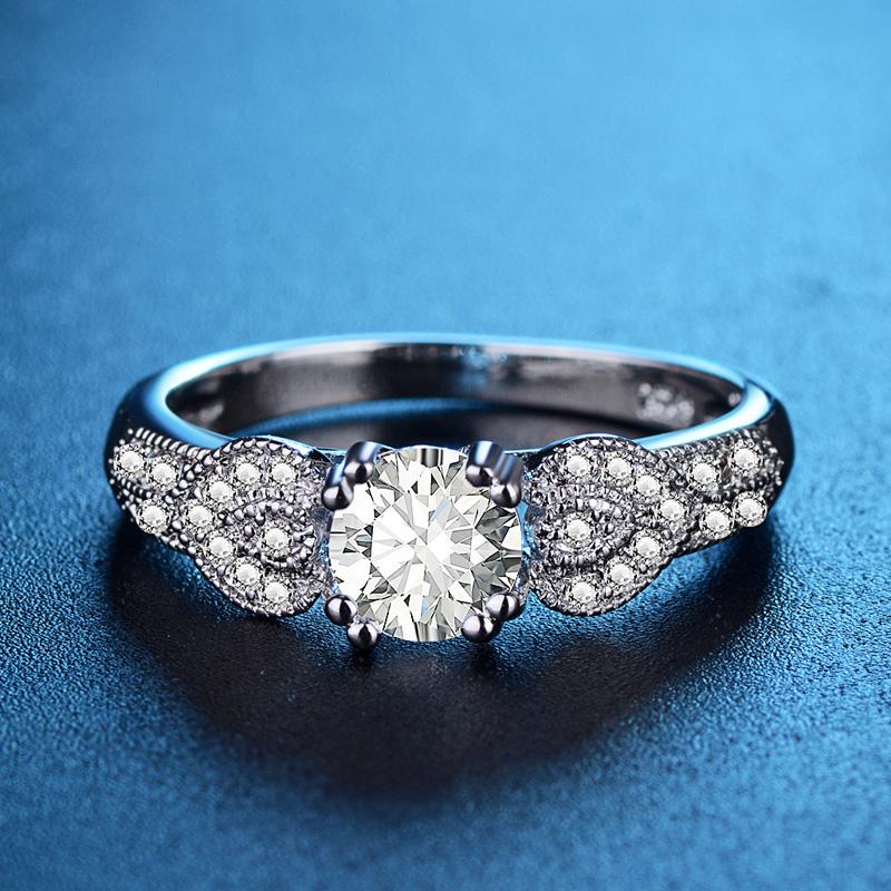 

Exquisite Fashion Silver Color Engagement Rings for Women S Stamp White Zircon Heart Ring Anniversary Bridal Wedding 9