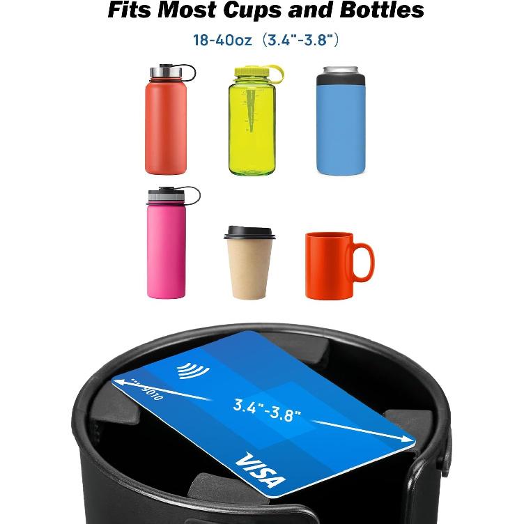 JOYTUTUS Car Cup Holder Extender, 2-In-1 Cup Holder For Cars With Phone Holder, Compatible With Yeti, Compatible With Hydro Flask, Compatible With
