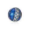S925 Silver Blue Sparkle Basketball Beads DIY Bracelet Necklace Craft Kit Loose Beads Accessories