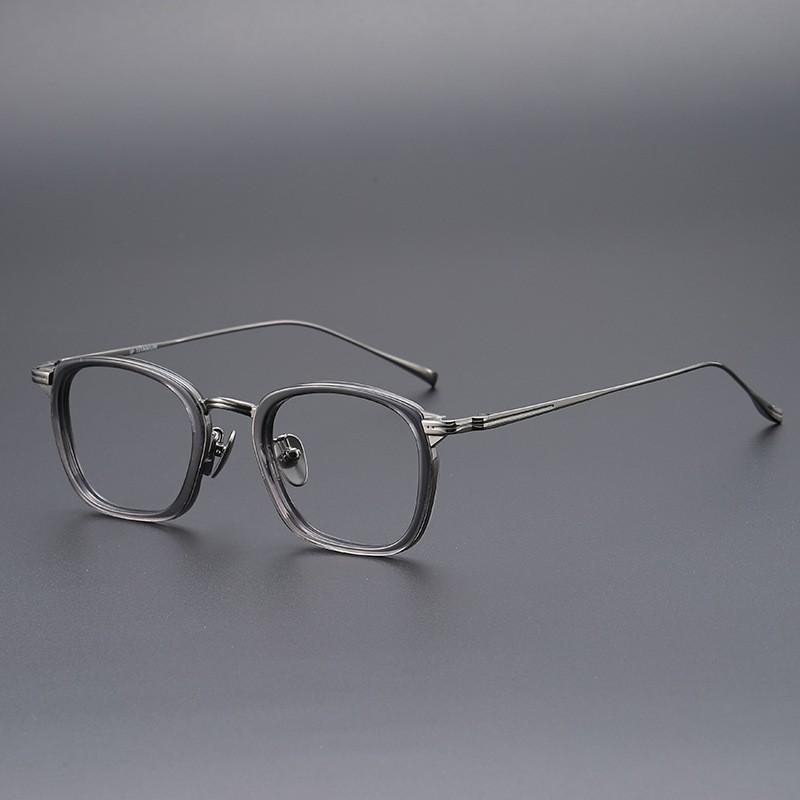 Ultra-light Pure Titanium 9g Literary Small Exquisite Glasses Frame Male Retro Box Type with Myopia Glasses Frame