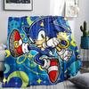 Hedgehog Sonic Print Flannel Blanket, Ultra Soft High Quality All Seasons Warm Throw, Home Decor Cozy Blanket, Perfect Christmas Gift