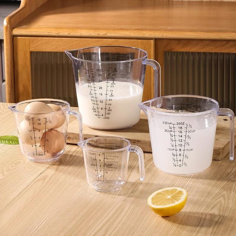 150/300/600/1000ml Measuring Cup with Scale Handle Plastic Tip Mouth Jug Cup Transparent Pour Spout Mixing Cup Measuring Tool
