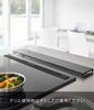 Yamazaki Exhaust Vent Cover, Flat Type, W60, Black, Approx. W63 x D10 x H2.5cm, Tower, Slim, Oil Splash Guard, Easy to Clean, 5735