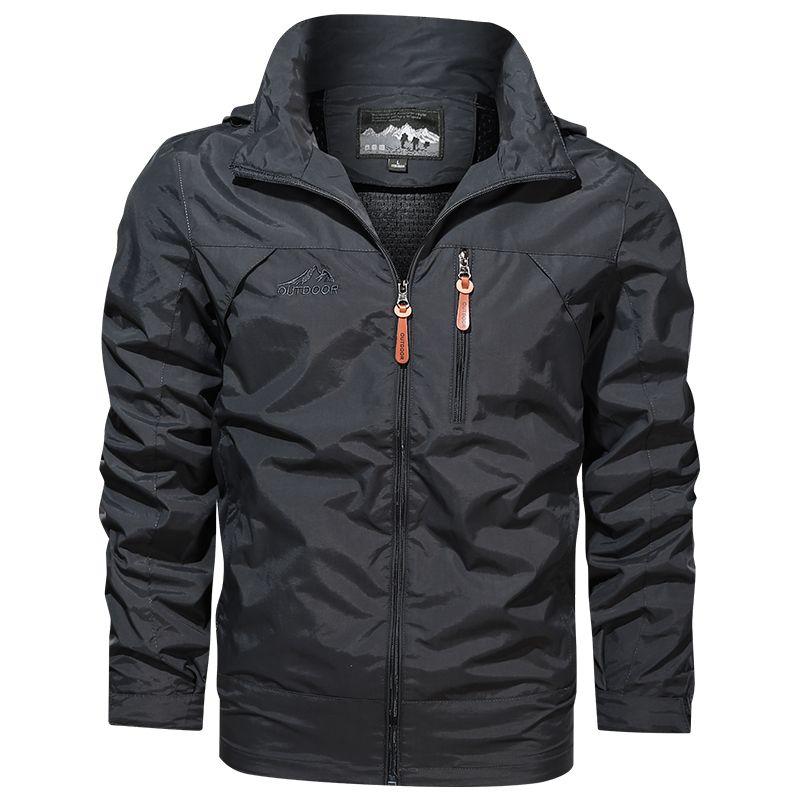 Spring Autumn Men's Windbreaker Tactical Jacket Waterproof Outdoor Hooded Coat Sports Field Climbing Thin Outwear Streetwear Coat