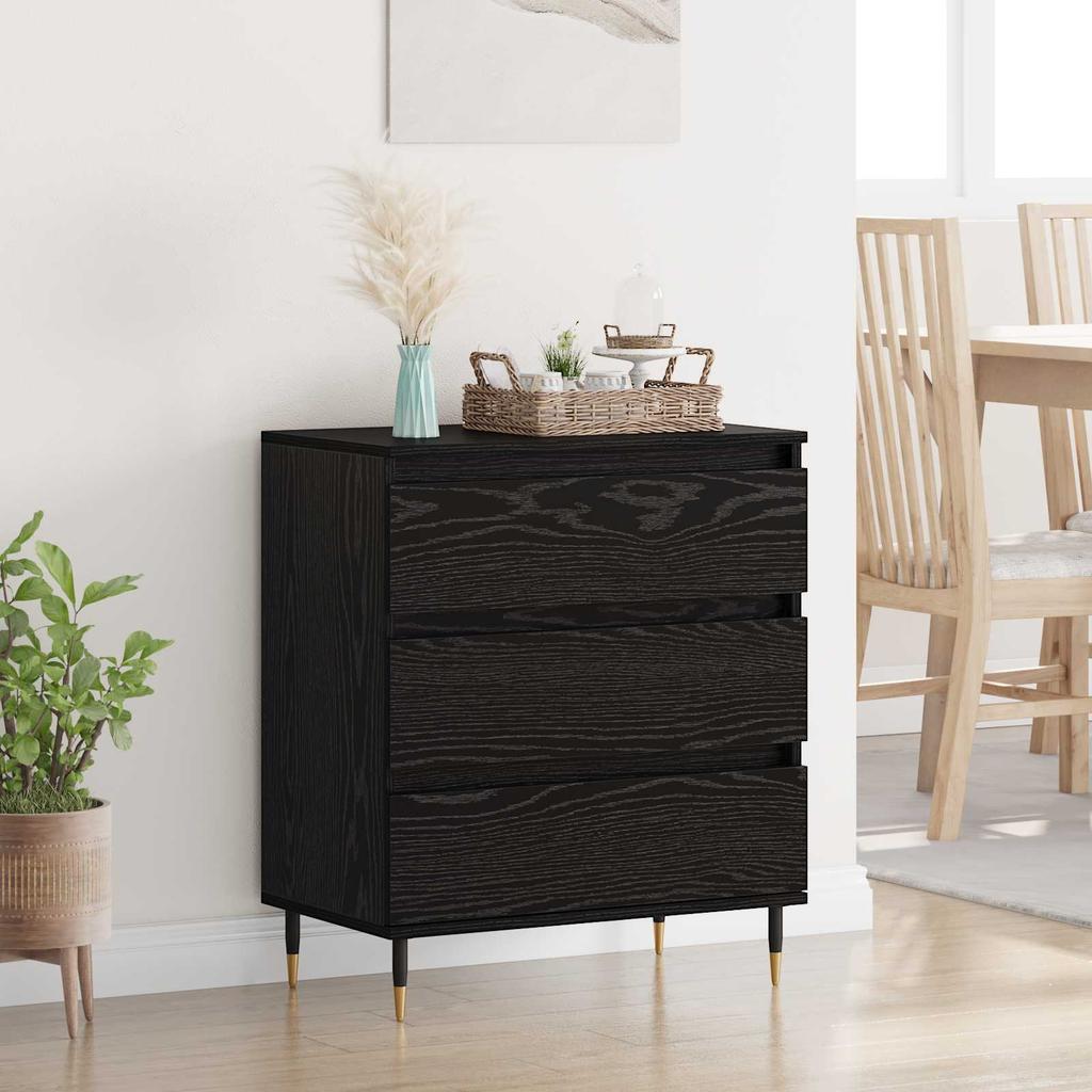 Sideboard in Black Oak Look 60 x 35 x 70 cm Engineered Wood