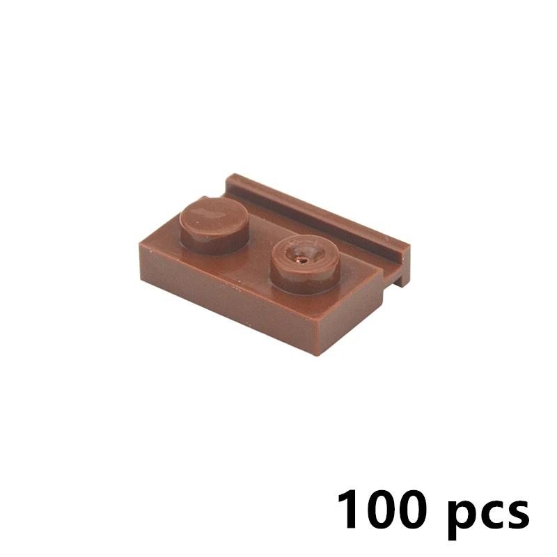 Assembles Particles 100pcs 32028 Modified 1x2 with Door Rail DIY Special Groove Building Blocks Educational Bricks Kids Toys