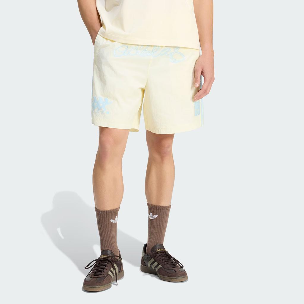 Adidas Originals Nylon Gfx Short Simple Striped Elastic Waist Comfortable Sports Shorts Men Shorts KU9257