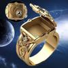 SanJie Herre Hip-Hop Punk 18K Gullbelagt Ring med Flip-Top Boks Design