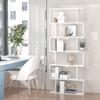 Bookcase Shelf Zig Zag Contemporary Design 80L x 23W x 192H cm 6 Levels White