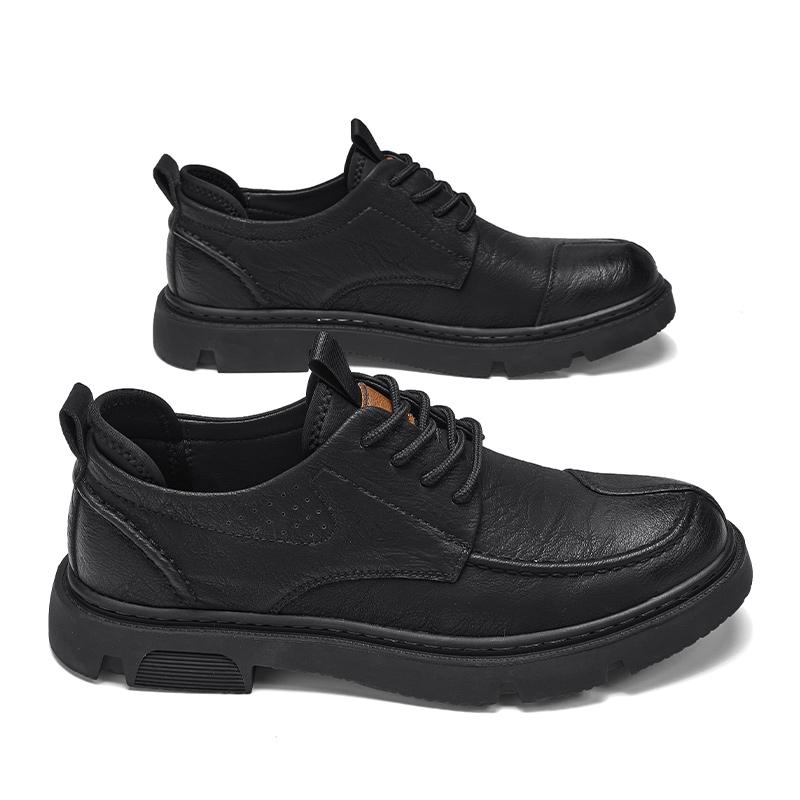 Fashion Hot Selling Men's Leather Shoes Minimalist Gentleman Style Daily Office Outdoor Leisure Business Walking Men's Black Shoes