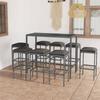 VidaXL 9-Piece Garden Bar Set with Cushions Table and Chairs Patio Lounge Garden Furniture Outdoor 3064827