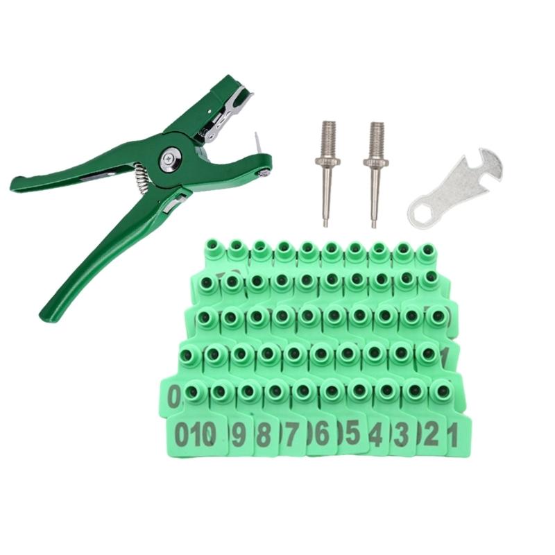 Livestock Eartags Number Label Sign 001-100 Cattle Ear Label Identification Eartags Pliers Sign Number for Farm Animals