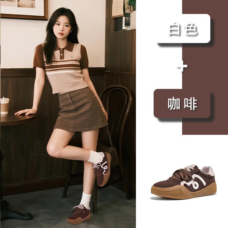 Leather Retro Women's Autumn New Platform White Shoes Women's Casual Versatile Shoes Children