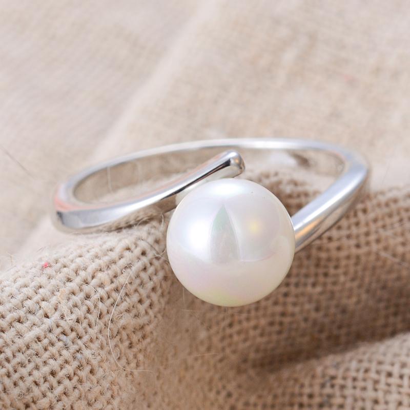 High Quality Trendy Shell Pearl 925 Silver Ladies Wedding Ring Jewelry For Women Gifts