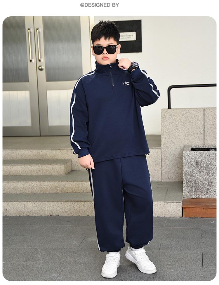 Stilvolles Herbst-Kapuzenpullover-Set für Jungen in Übergröße (8-15 Jahre)