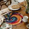 35cm Böhmische Stil Platzsets 2D Bedruckte Isoliermatte für Feiertagsessen