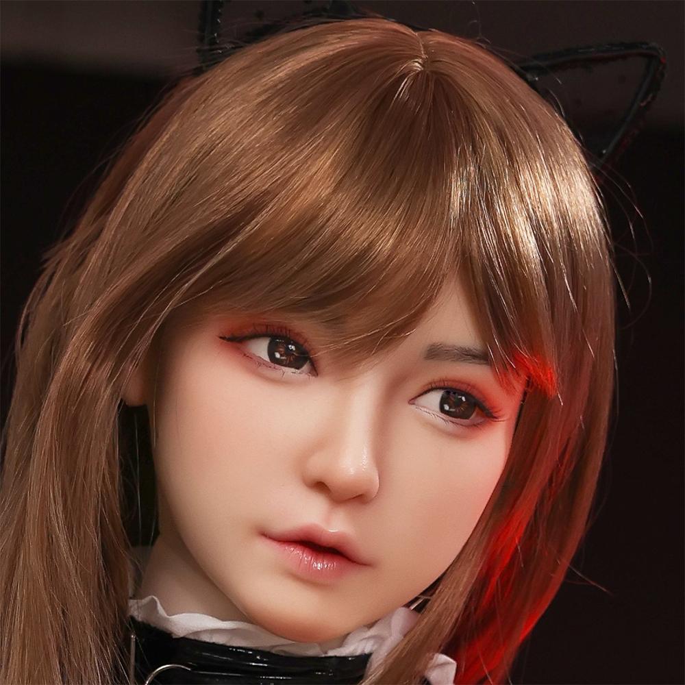 Head with Realistic Oral Function 100% Silicone Compatible with 130-180cm Sex Dolls M16 Thread Interface Wig & Implant Hair Options 3kg