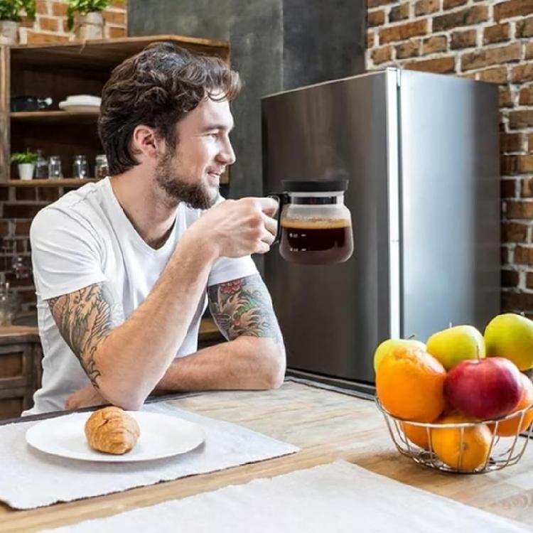 Comfortable 16oz Glass Coffee Cup With Silicone Seal Cover And Comfortable Handle Dishwasher Friendly Home Office Use