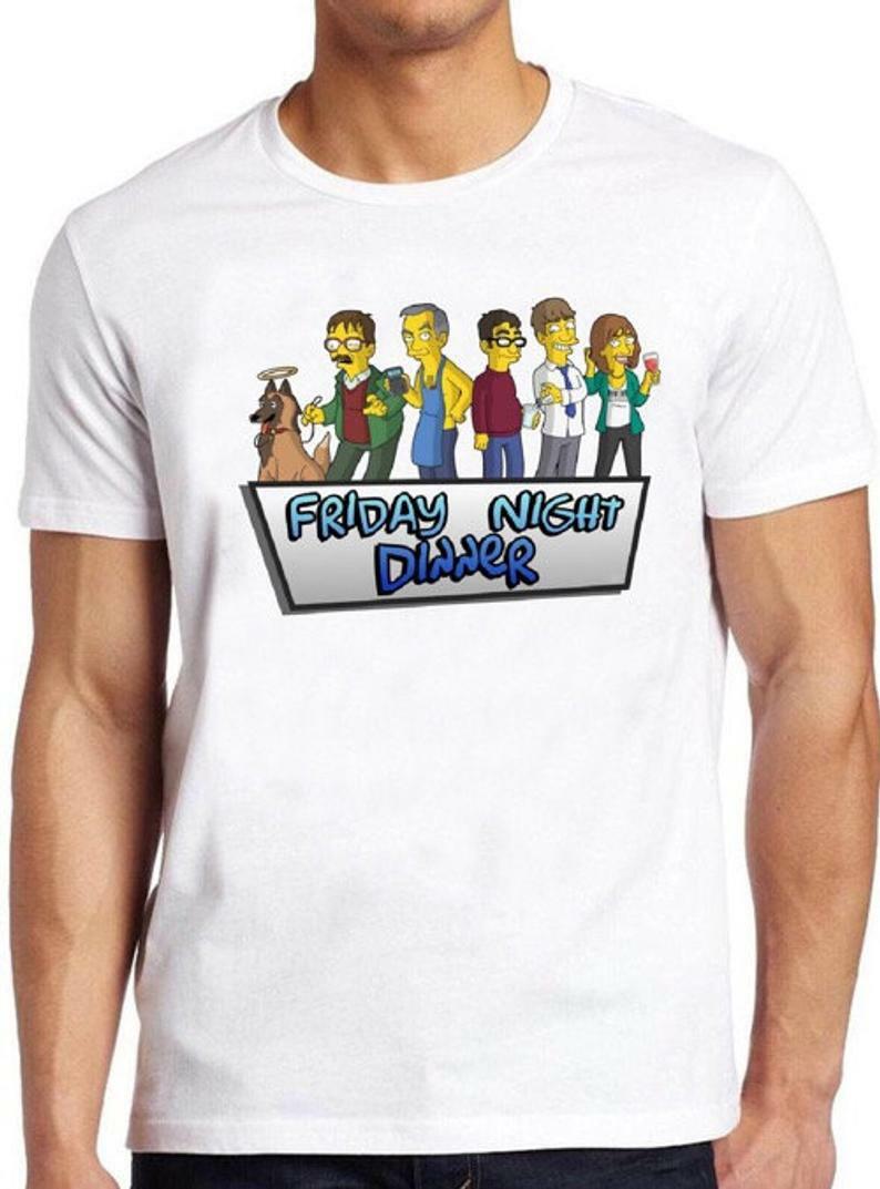 Friday Night Dinner Funny Comics Simpsons Jim Bell Shalom Unisex T Shirt 2817 S разноцветный