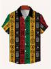 Vintage Summer Ethnic Style Graphic 3D Print Lapel Men Shirt Casual Comfortable Short Sleeve Shirt Street Shirts Man's Clothes