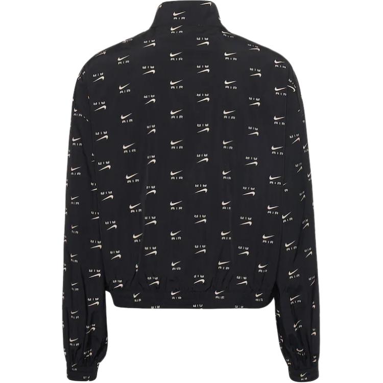 Nike Allover-Print Stehkragen Reißverschluss Locker Langarm Jacke Damen Jacke Schwarz DV8066-010