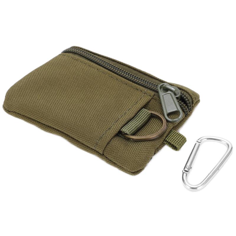 

Mini Key Card Case Outdoor EDC Pouch Wallet Mini Portable Key Card Case EDC Pouch Bag Coin Purse with Carabiner армия зеленый