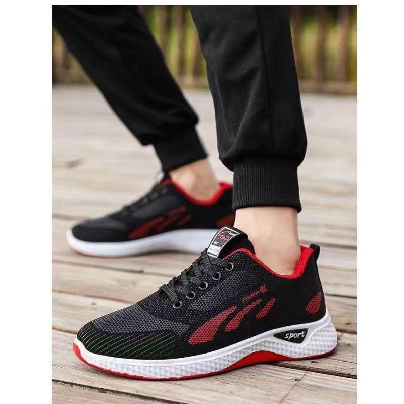 Men's Sneakers, Men's Running Shoes, Leather Upper Low-heel Casual Shoes, Anti-slip Wear-resistant Soft Sole Odor-resistant Work Shoes for Spring
