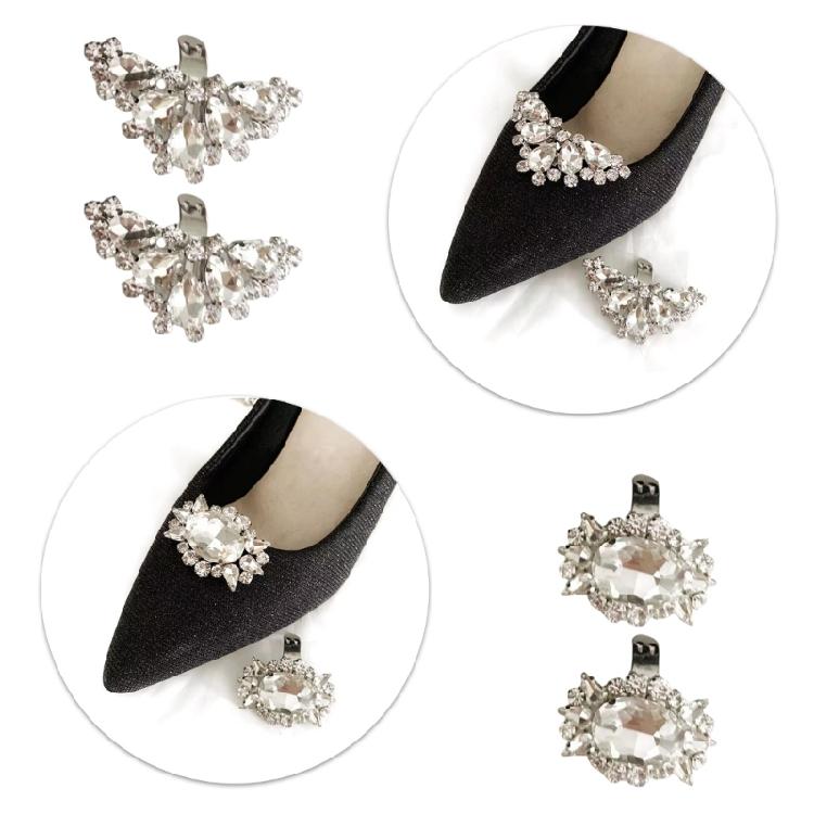 Shoe Clips Charms for Women Detachable Rhinestones Crystal Shoe Buckles Bridal Wedding Prom Party High Heel Decoration