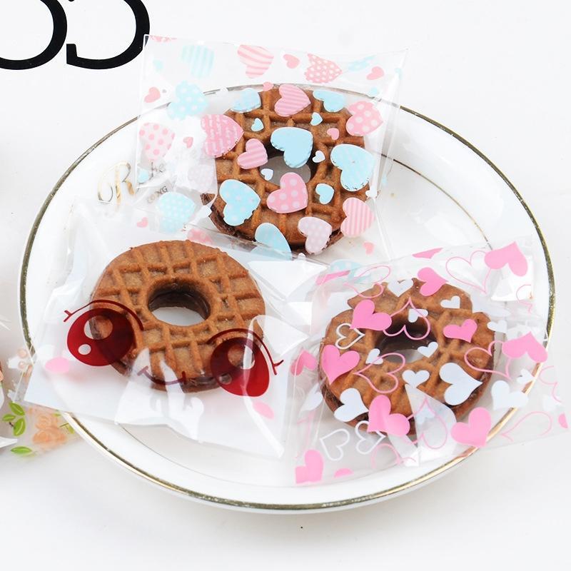 100 Pcs/set Self Adhesive Christmas Santa Cellophane Party Treat Cooky Candy Gift Bags