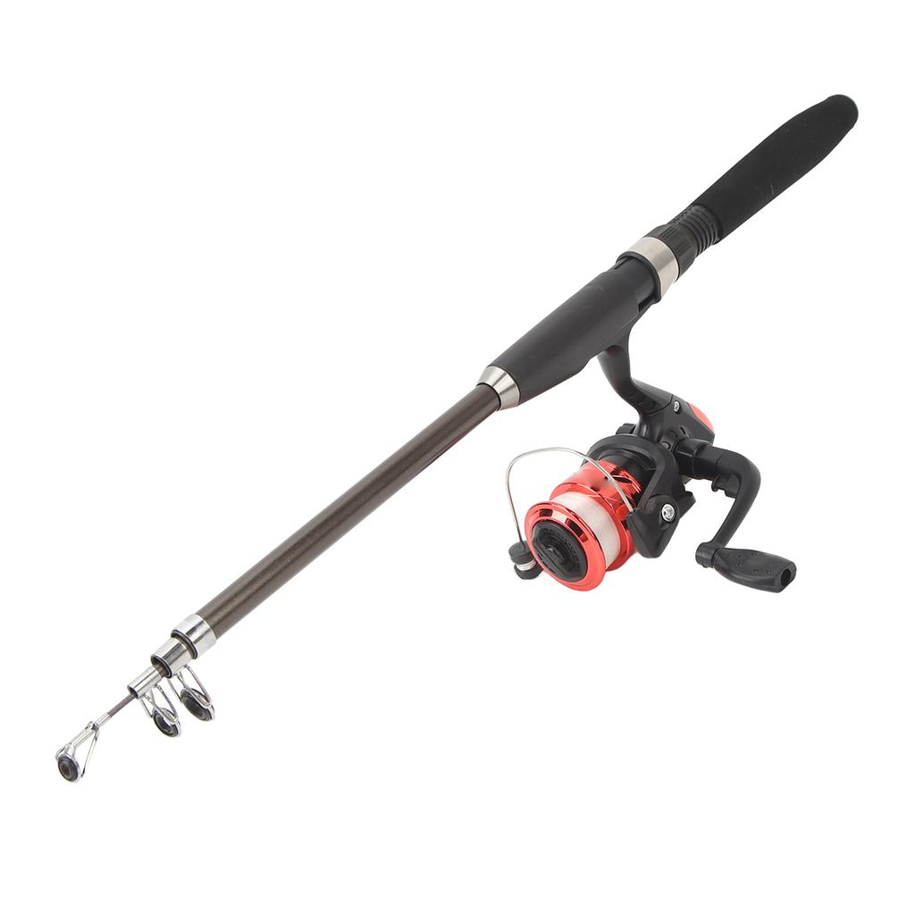Spinning Reel Telescopic Fishing Rod Combo Fishing Pole Reel Combo with Lures Tackle Bag for Saltwater Freshwater