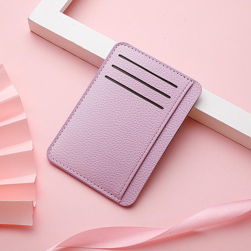 PU Ultra-Thin Women's Card Wallet - Compact, Large Capacity, Multi-Slot Student Holder