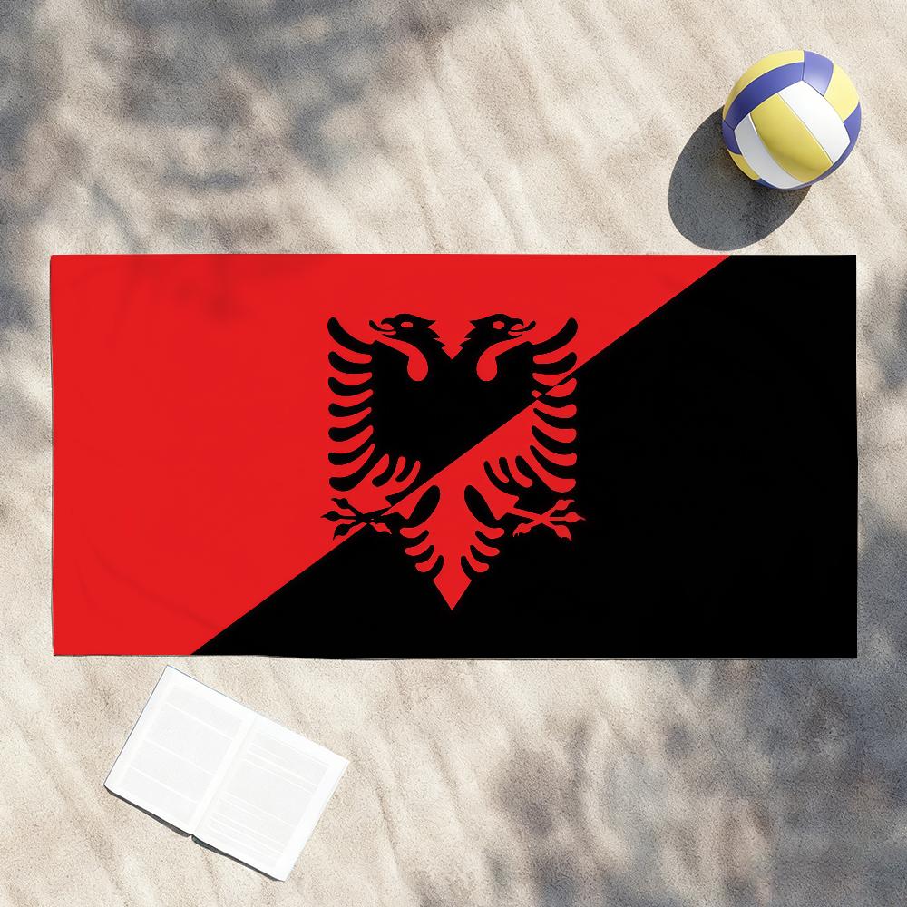 Nazione A-Bandiera dell'Albania Asciugamano Asciugatura Asciugamano da Bagno Applicabile a Nuoto Leggero Campeggio Yoga Spiaggia Fuori