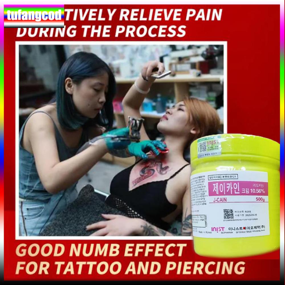 Tufangcod 500 g Tattoo-Anästhetikum, schnelle Hautbetäubung, 10,56 % gelbe Creme, semi-permanent