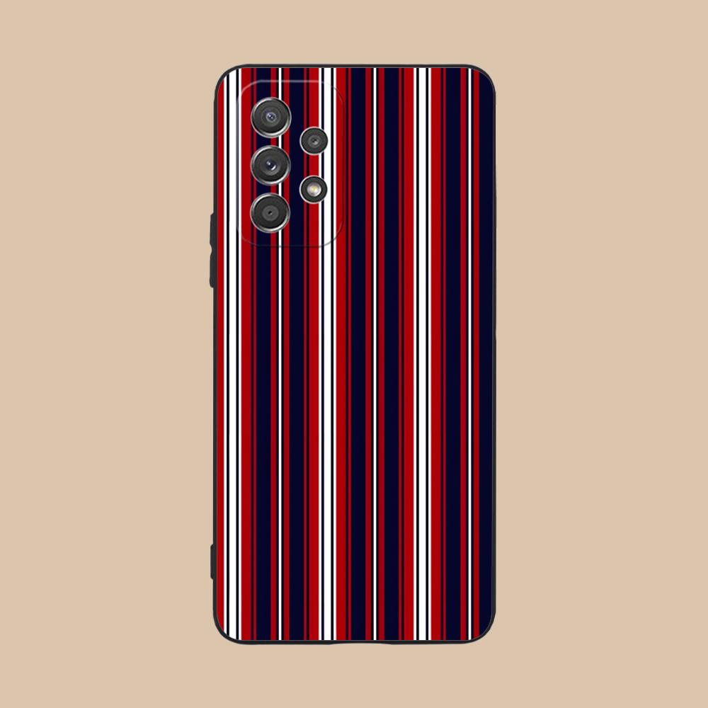 

Red Blue Stripe Mobile Phone Case for Samsung Galaxy M55 54 42 35 34 33 32 23 22 15 14 13 12 F55 5G Colorful Cover Luxury Pretty Galaxy F04