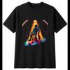 Colourful Rocket Glowing Space Mens T-Shirt Black 100% Cotton Universe Printed
