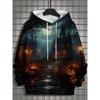 Men's Crow Pumpkin Head Graphic Hoodie 3D Print Unisex Sweatshirt Autumn/Winter New Men Women Casual Pullover Y2k Tracksuit Coat