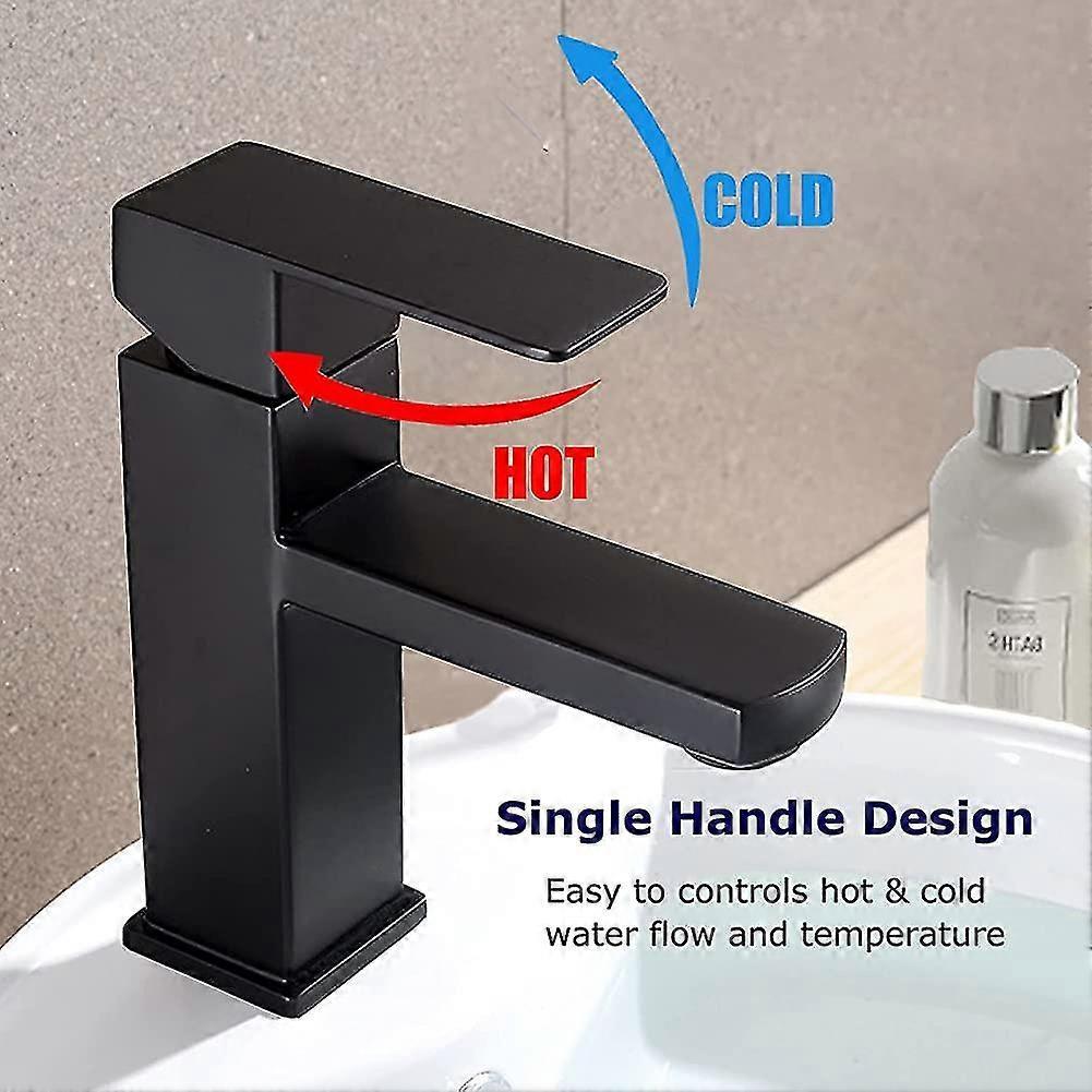 Black Bathroom Faucet Single Handle, Single Hole Bathroom Sink Faucet, Rv