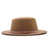 British Hat Retro Woolen Hat Wide Brim Flat Top Top Top Hat Simple Autumn and Winter Hat Trendy Sun Hat Felt Hat