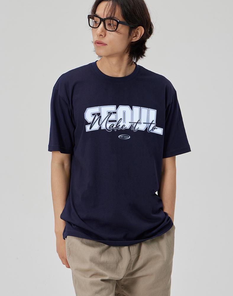 Make It Two [Seoul] Crew Neck Tee_Navy Xl