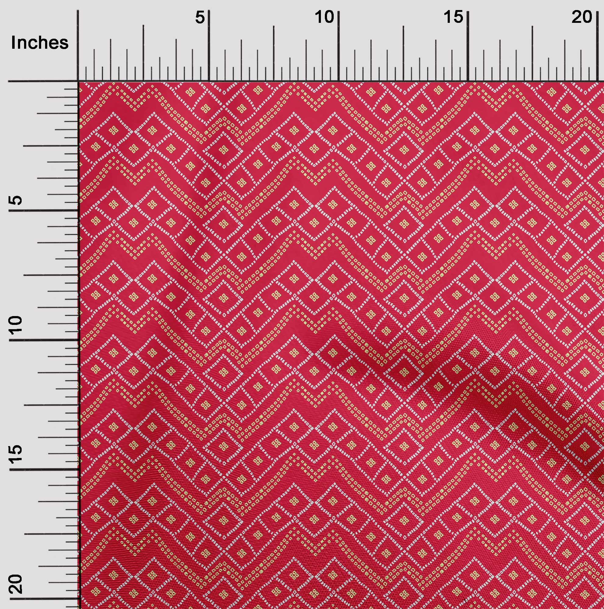 

oneOone Cotton Flex Carmine Red Fabric Geometric Bandhani Craft Projects Decor Fabric Printed By The Yard 40 Inch 42 Inch Wide - Viscose Chiffon червоний