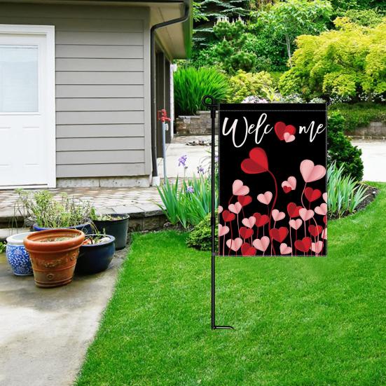 Valentinstagsflagge 30,5x45,7 Cm – Doppelseitige Gartenflagge Für Romantische Deko