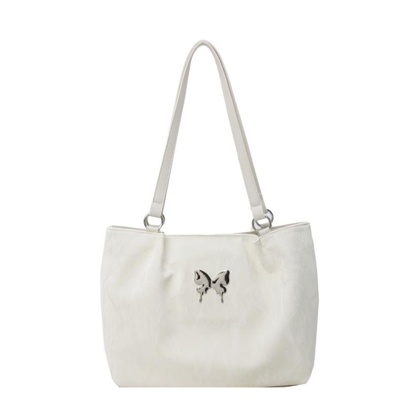 

Spring and summer new simple high-end texture college student class bag fashionable bow shoulder tote bag белый