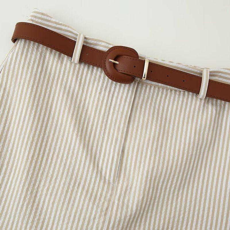 Kaslead New Arrival Women's Clothing Fashion Style Stripes Belt Lightly Mature Casual Culottes 1478110 104