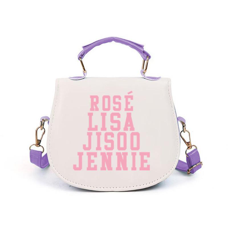 Unique Costume Kinderen Meisjes Korea Popzanger Print Student Crossbody Tas PU Schoudertassen 14.5*17cm white