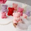 DIY Hug Heart Rose Teddy Bear Candle Mould for Aromatherapy Gypsum Candle Resin Statue Making Ideas Handicraft Gift
