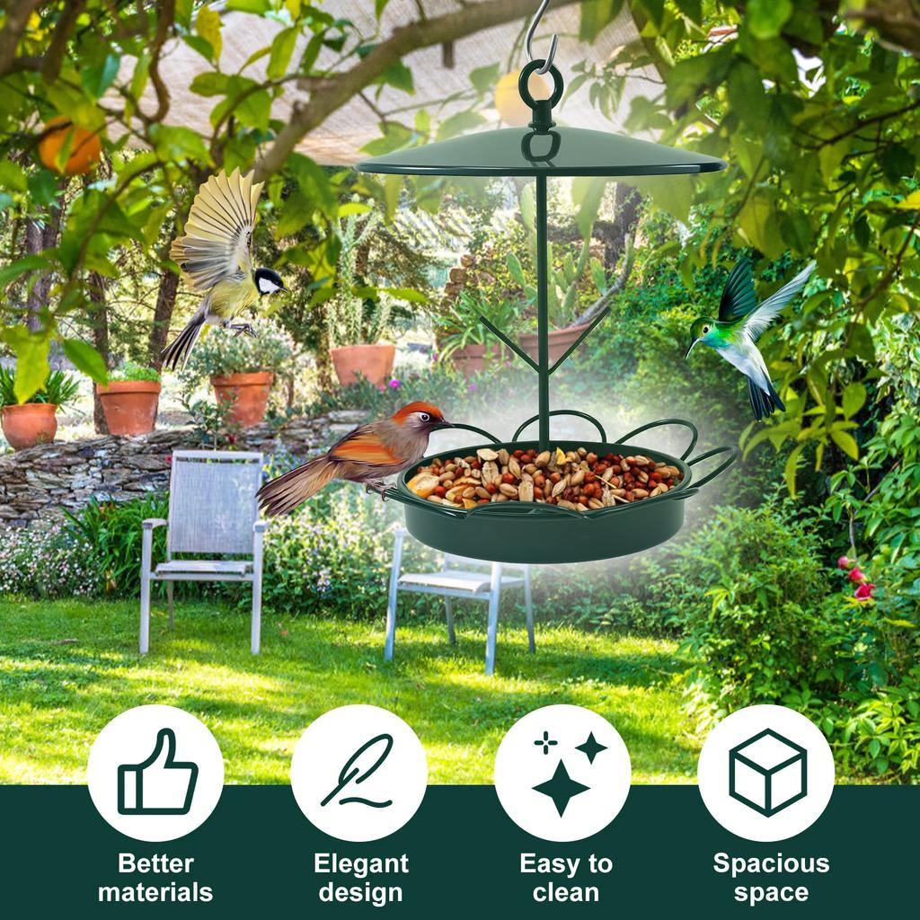 Bird Feeder Metal Bird Feeder Elegant Outdoor Hanging Bird Feeder with S Hook Weatherproof Feeding Tool for Garden Patio Yard
