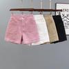 2026 Summer Women's High-Waisted Pink Denim Shorts, Age-Reducing Loose Straight Wide-Leg A-Line Hot Pants