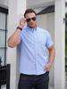 Men's Plus Size Summer Striped Short Sleeve Loose Casual Shirt