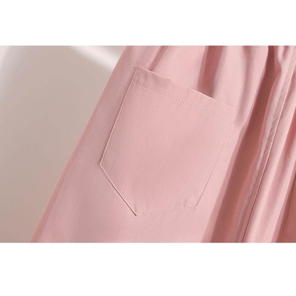 DIMANAF 2025 Übergröße Neue Frühling Elastische Baumwollröcke Damen A-Linie Mode Lockerer Rock Hohe Taille Vintage Maxi